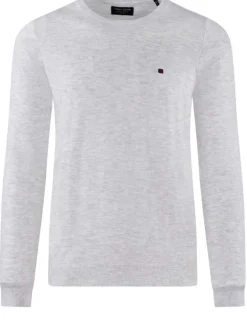 Pull blanc en coton avec un col rond