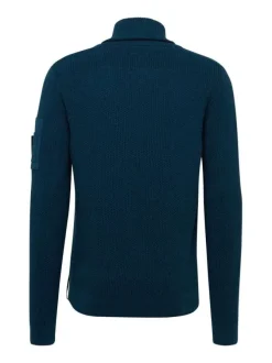 Pull col châle homme bleu