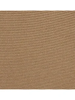 Pull en coton beige uni droit à col rond et à manches longues avec bord-côte