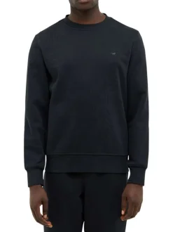 Pull en coton noir avec un col rond et des manches longues