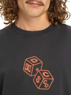 Pull en coton noir à imprimé fantaisie avec un col rond et des manches longues