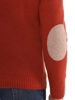 Pull en laine anthracite uni avec extrémités en bord-côte et renforts aux coudes