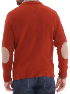 Pull en laine anthracite uni avec extrémités en bord-côte et renforts aux coudes