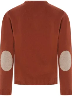 Pull en laine anthracite uni avec extrémités en bord-côte et renforts aux coudes