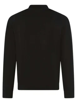 Pull en laine noir uni coupe ajustée col rond avec un logo brodé