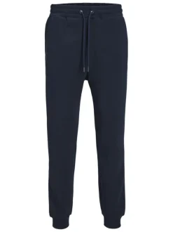 Pull et pantalon de jogging marine uni à coupe droite avec un col rond
