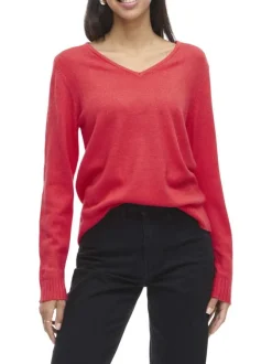 Pull fuchsia uni avec une coupe droite et des manches longues
