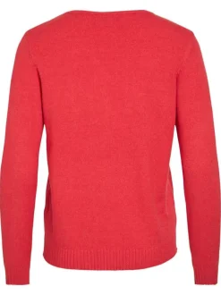 Pull fuchsia uni avec une coupe droite et des manches longues