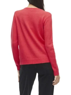 Pull fuchsia uni avec une coupe droite et des manches longues