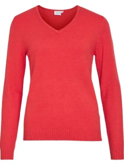 Pull fuchsia uni avec une coupe droite et des manches longues