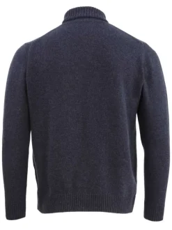Pull homme droit à carreaux marine