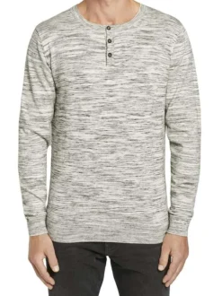 Pull homme droit chiné gris