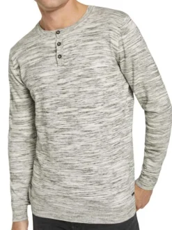 Pull homme droit chiné gris