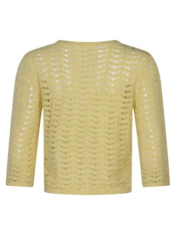 Pull jaune uni pourvu d'une coupe droite et de manches longues