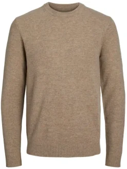 Pull Lambswool Knit Crew Neck Ln en laine mélangée beige chiné à col rond et manches longues