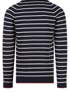 Pull marine pour homme rayures coupe droite