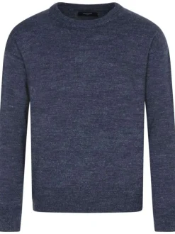 Pull Melvin anthracite uni col rond et manches longues