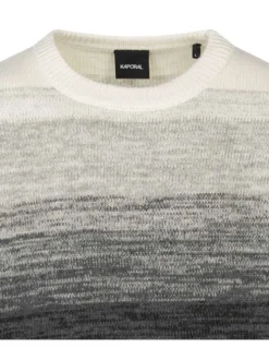 Pull noir en maille côtelée à coupe droite avec col rond et effet dégradé