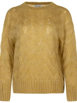 Pull or chiné en maille torsadée avec une coupe droite et un col rond
