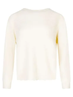 Pull rose uni col rond à manches longues avec des boutons dans le dos