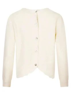 Pull rose uni col rond à manches longues avec des boutons dans le dos