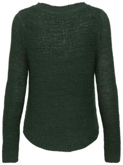 Pull sapin uni avec une coupe droite à col rond et des manches longues
