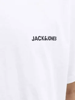 Pyjama court en coton blanc pourvu du logo de la marque sur la poitrine