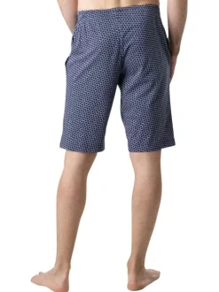 Pyjama court en coton marine à motifs pourvu du logo imprimé