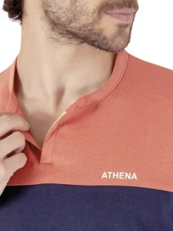Pyjama court en coton orange uni pourvu d'une coupe droite et d'un col tunisien