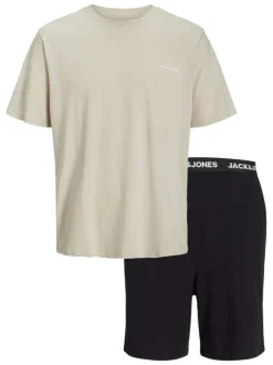 Pyjama court multicolore uni avec une coupe droite à col rond