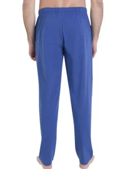 Pyjama en coton bleu imprimé à l'avant et pourvu d'un col rond