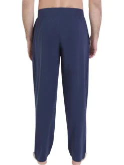 Pyjama en coton marine pourvu d'un col boutonné et de manches longues