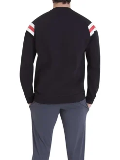 Pyjama en coton noir et gris pourvu d'un col rond et de manches longues
