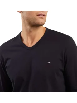 Pyjama Long en coton couleur nuit imprimé avec une coupe droite et un col rond