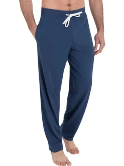 Pyjama long en coton gris uni à col tunisien avec une coupe droite