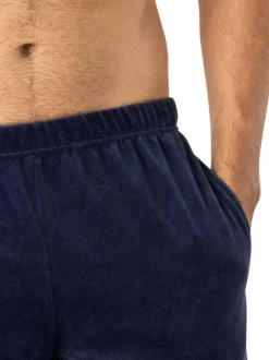 Pyjama long en coton mélangé marron clair en velours avec un col v
