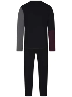 Pyjama long en coton nuit imprimé avec une coupe droite et un col rond