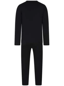 Pyjama long en coton nuit imprimé avec une coupe droite et un col v