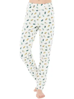 Pyjama Ten.Interieur en coton écru imprimé coupe régular avec un col rond et un haut polaire avec inscriptions