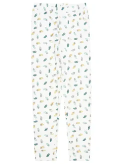 Pyjama Ten.Interieur en coton écru imprimé coupe régular avec un col rond et un haut polaire avec inscriptions