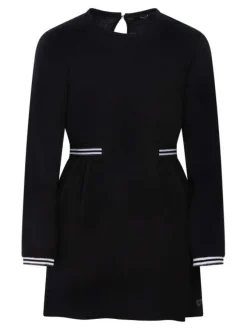Robe Rebelle noir en coton fantaisie coupe droite col rond