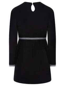 Robe Rebelle noir en coton fantaisie coupe droite col rond