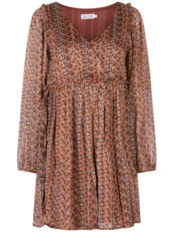 Robe brique pour femme fantaisie coupe bohème