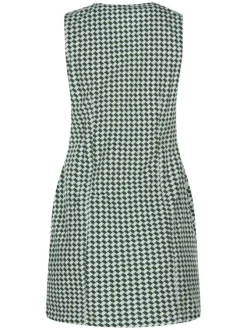Robe courte en coton ciel avec imprimé géométrique sapin et sans manches