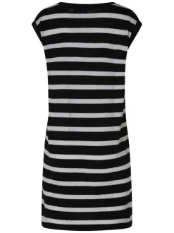 Robe courte noire et blanche à rayures pourvue d'une coupe moulante