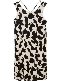 Robe courte noire sans manches avec bretelles croisées dans le dos