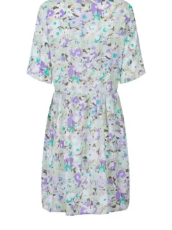 Robe courte pistache pour femme avec imprimé abstrait coupe patineuse