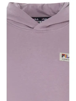 Robe courte Torano Castello Dress Hoody en coton mélangé mauve unie avec une coupe droite et un col à capuche