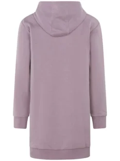Robe courte Torano Castello Dress Hoody en coton mélangé mauve unie avec une coupe droite et un col à capuche