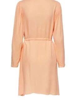 Robe écrue pour femme unie coupe droite et fluide